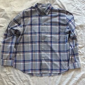 Grey old navy button up with stripes
